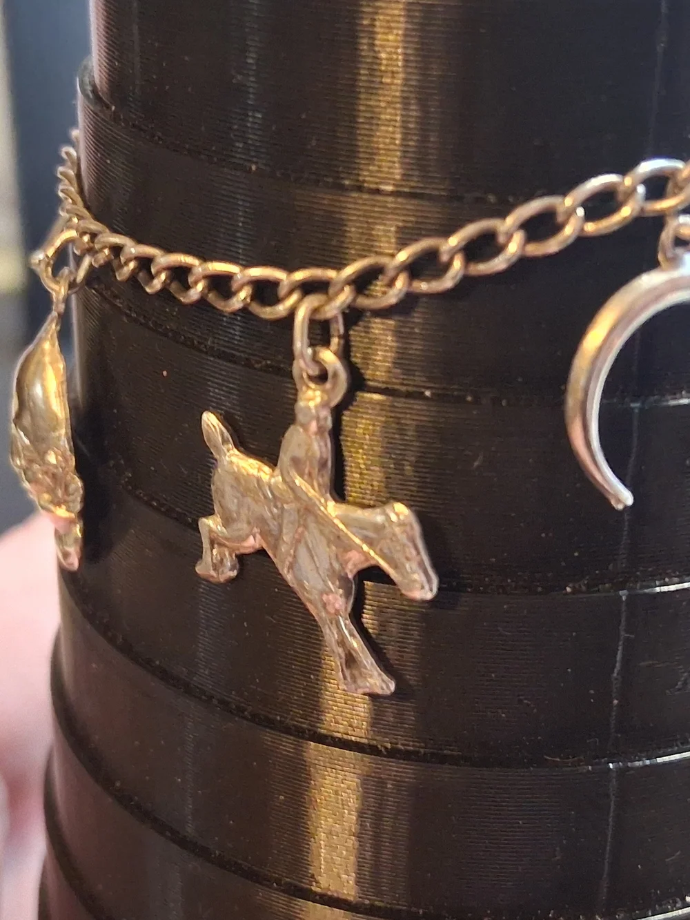 moSterling Silver Charm Bracelet with Horseshoe, Clover & Animal Charms - 6.5